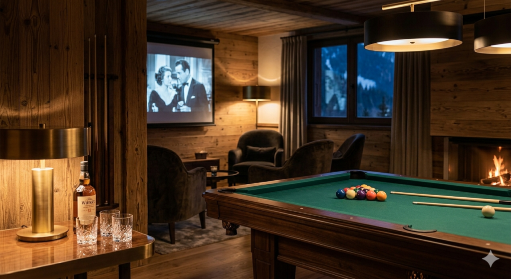 Salle de billard et salle de cinéma domaine du seux vosges